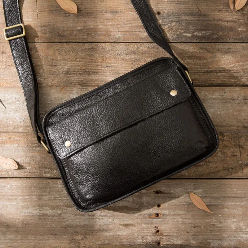 

Genuine Leather Men Bag Casual Business Man Shoulder Crossbody bags Cowhide Large Capacity Travel Messenger