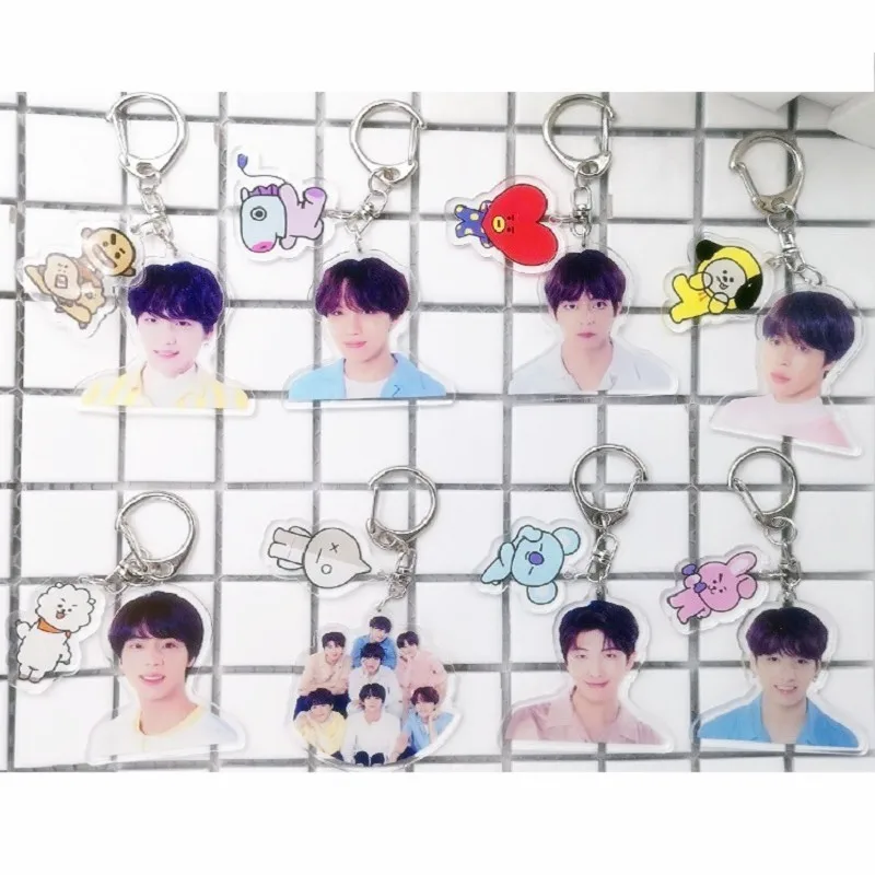 

Bulletproof bts keychain Juvenile Group Bt21 Concerts With Fund Transparent Key Buckle Pendant Key Buckle Periphery