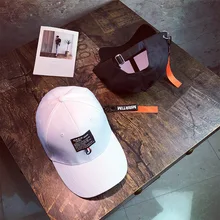 Новая модель Женская корейская мода Мужской козырек Новая буква длинный стример уличная бейсбольная кепка Tide шляпа пара хип хоп OEM шляпа