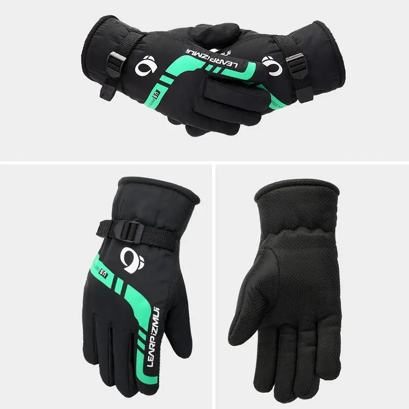 Профессиональные зимние лыжные перчатки для взрослых водонепроницаемые теплые перчатки зимние детские ветрозащитные лыжные перчатки для сноуборда