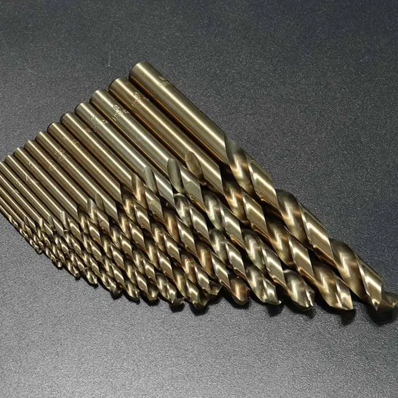  Doersupp 15pcs/set 1.5-10mm HSS-CO M35 Cobalt Twist Drill Bit 40-133mm Length Wood Metal Drilling E