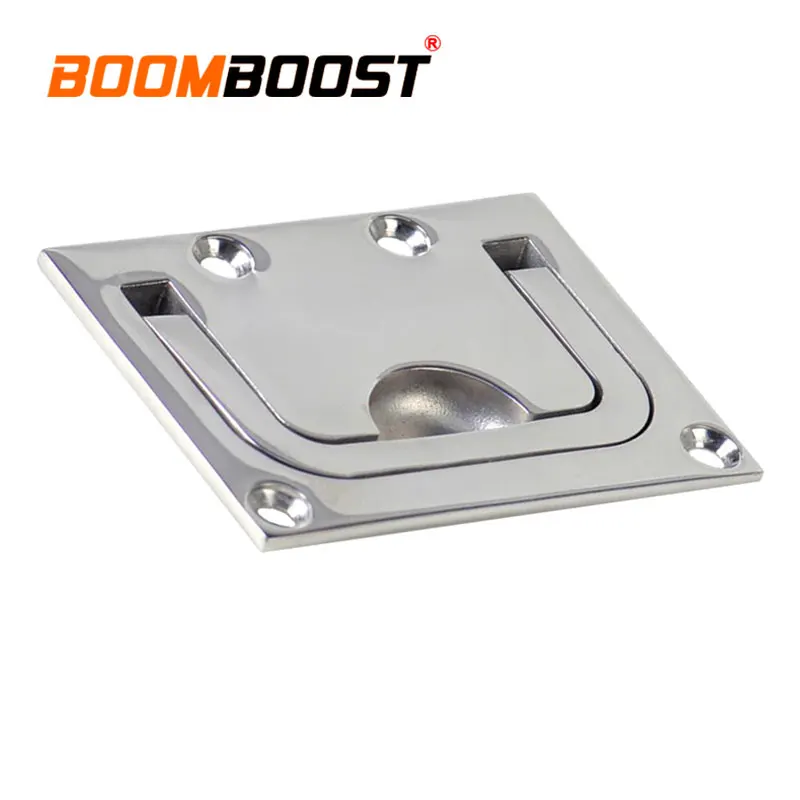 1Pc Hardware Lift Pull Handle Silver Boat Marine Square Buckle