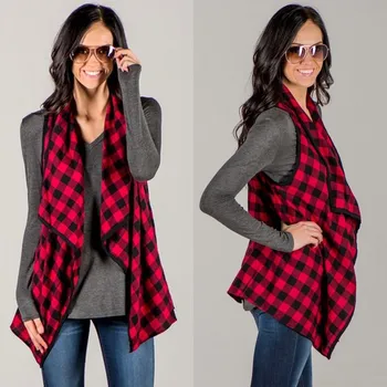 

Plus Size Celmia 2020 Autumn Women Waistcoat Casual Loose Grid Plaids Checks Vest Coat Sleeveless Jacket Female Cardigan Outwear