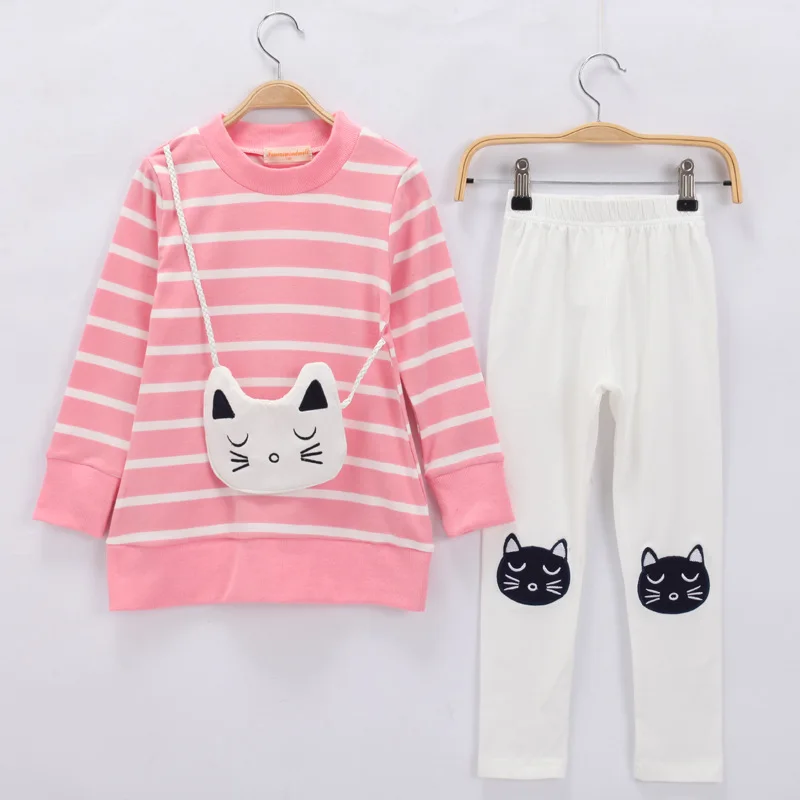 

Children Clothing 2018 Autumn Winter Girls Clothes cat Set Outfit Kids Clothes Girl Sport Suit For Girl Clothing Sets 3 4 5 6 7