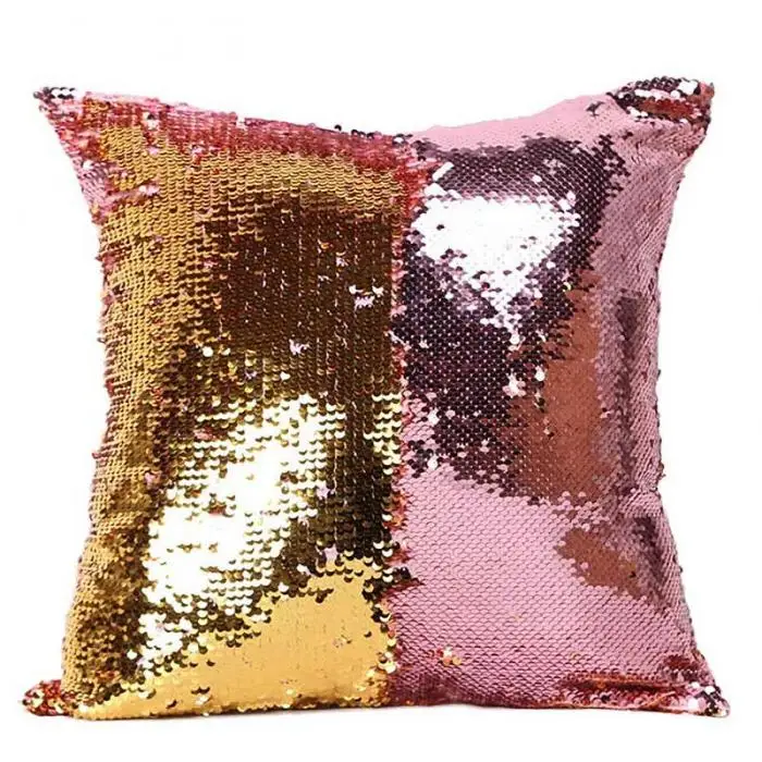 Mermaid Pillows Two Tone Sequins Throw Pillow Cushion Case DIY Case Double Sides Decorative Pillows FBE3 2