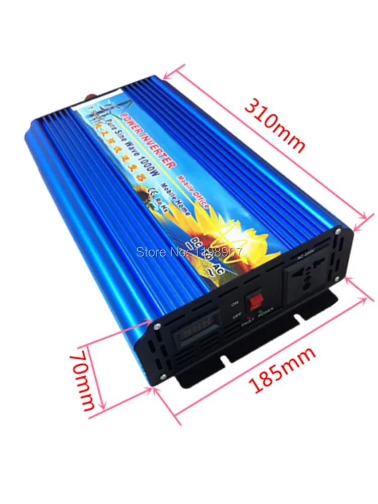 

Digital display power inverter 1000W peak power 2000W dc12v/24v input to ac110v/220v 50hz/60hz output pure sine wave inverter