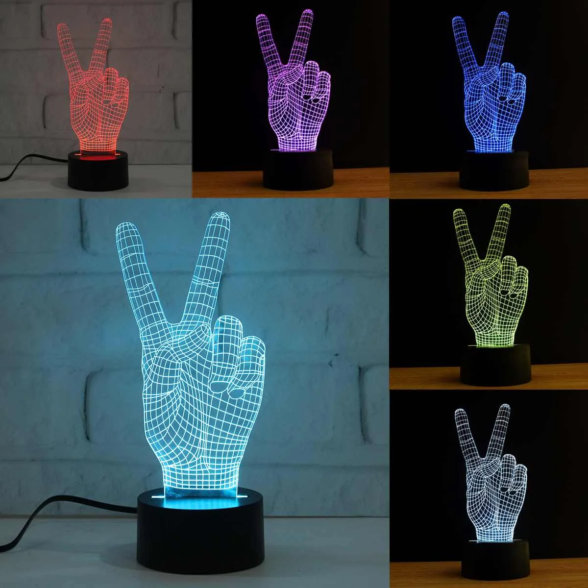 

Colors Changing 3D LED Night Lamp USB Charge Indoor Bedroom LED Night Light Home Room Table Desktop Bedside Decor Lighting