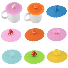 Модная 1 шт Силиконовая Милая новая стеклянная крышка для чашки с клубничным бантом на присоске Крышка для чашки кофе Кружка мягкая фруктовая крышка