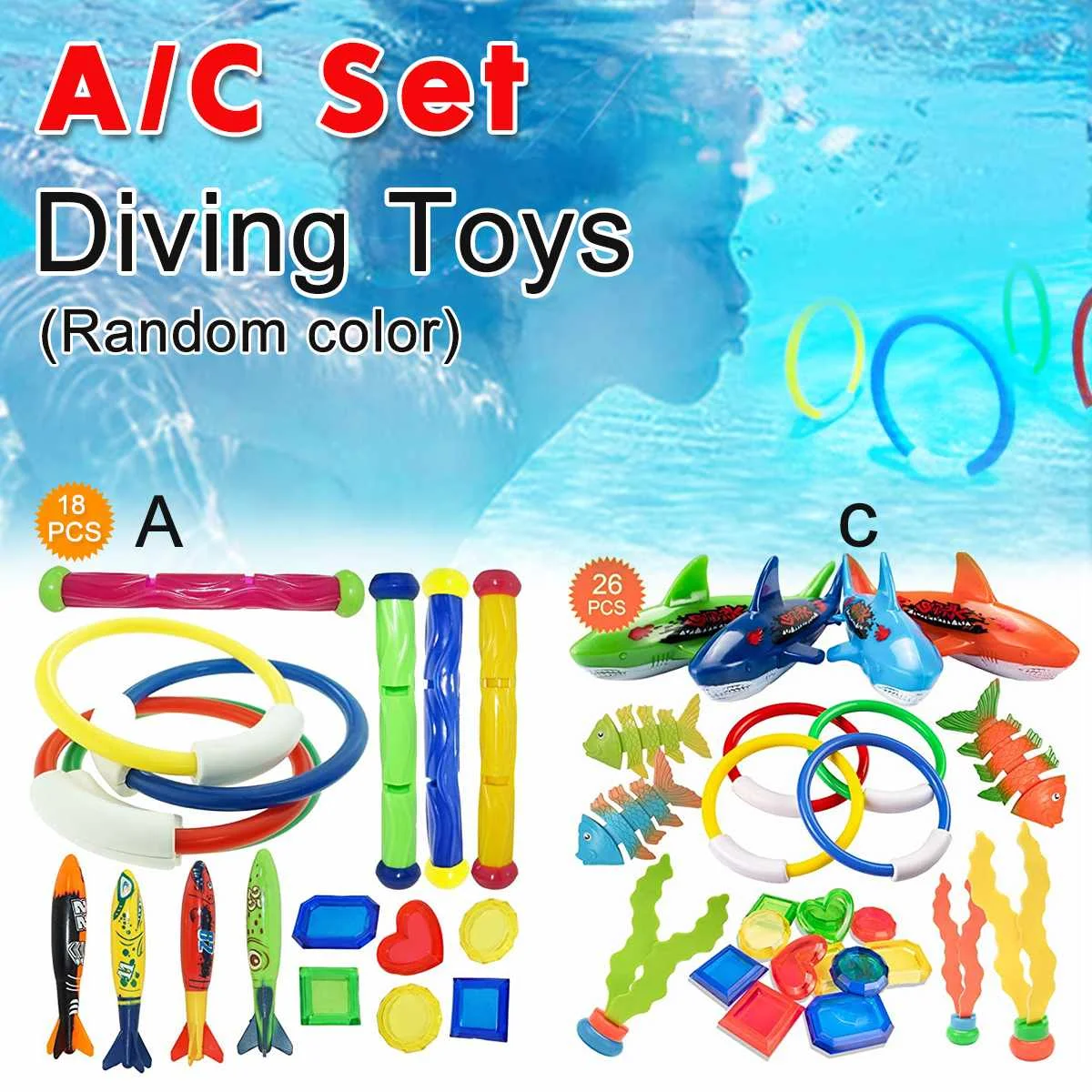 

2019 New Summer Torpedo Rocket Throwing Toy Funny Swimming Pool Diving Game Toys Children Underwater Dive Toy Retail Package