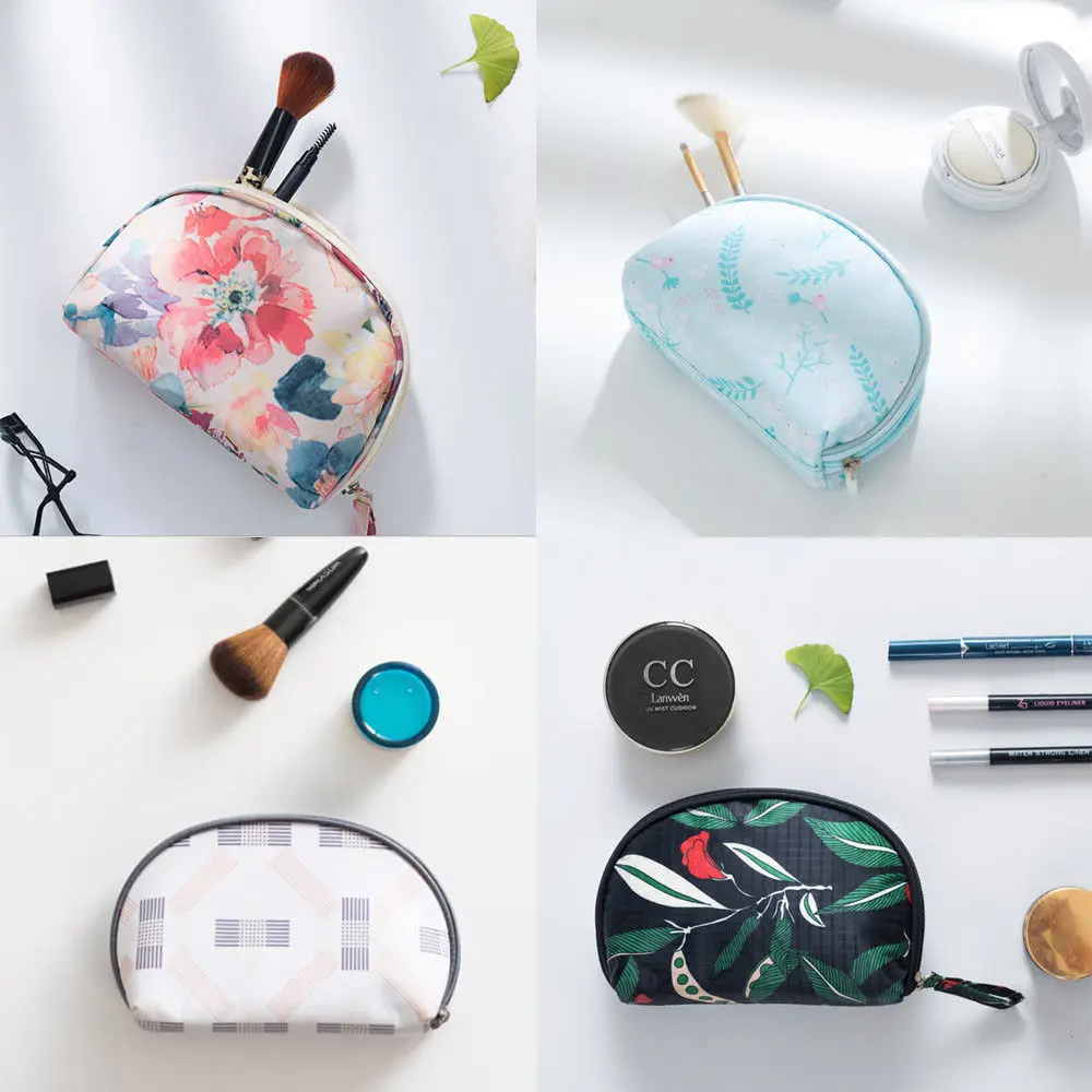 

New Style Women Floral Print Delicate Travel Cosmetic Bag Makeup Case Pouch Toiletry Fresh Multifunctional Storage Bags Portable