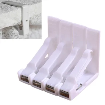 Günstig 4Pcs Tragbare Frühling Kunststoff Tisch Abdeckung Halter Tischdecke Clipping Werkzeug Hochzeit Partei Liefert Picknick Clamp Tisch Tuch Clips