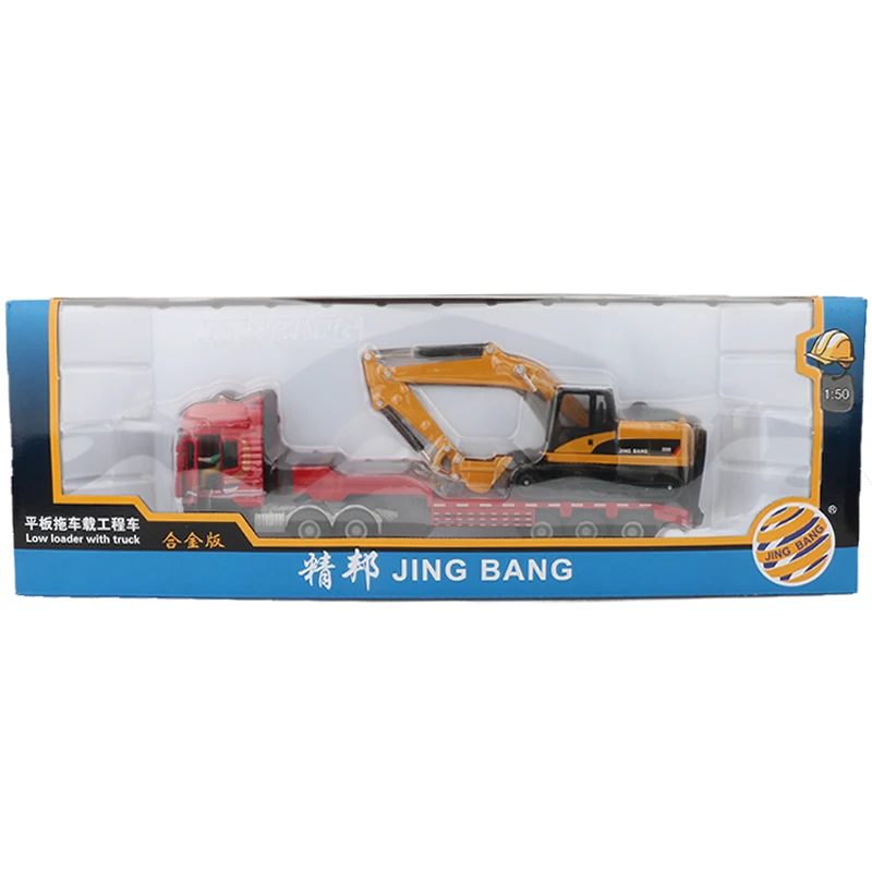 JINGBANG 1:50 прицеп из сплава Игрушечная модель грузовика экскаватор дорожный каток