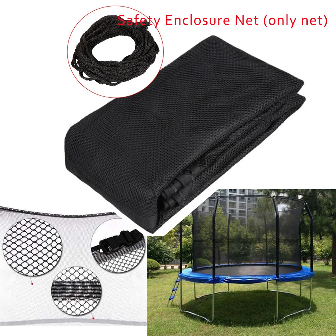 

14Feet 8 Pole Outdoor Replacement Trampoline Bounce Safety Enclosure Net for Round Frame Trampoline