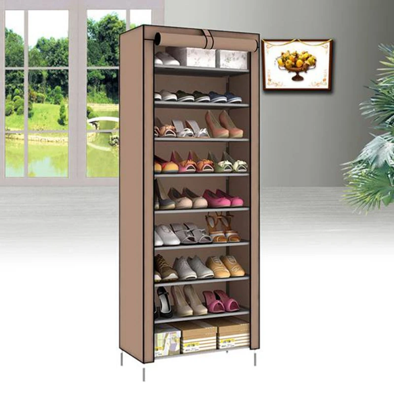 الغبار 10 طبقة 27 زوج خزانة أحذية التخزين المنظم حذاء حامل رفوف الغبار 10 طبقة 27 زوج خزانة أحذية التخزين المنظم حذاء حامل رفوف