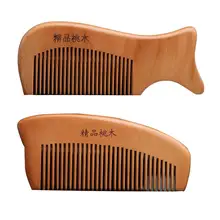 2 шт. персиковые деревянные расчески резные карманные натуральные деревянные расчески антистатические массажные расчески(Аномальная форма+ форма хвоста