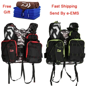 

Daiwa Men Outdoor Fishing Vest Safety Life Jacket Fishing Clothes Pesca Portable Breathable Flotation Vest Fishing Clothing