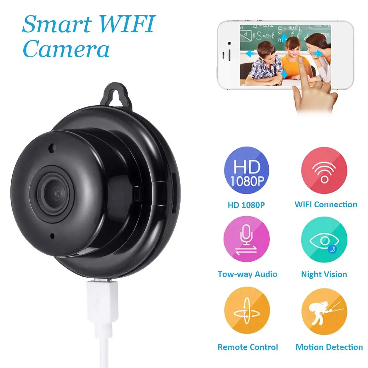 

Home Security IP Camera Wi-Fi Wireless Mini Network Camera Wifi Two-way voice 720P Night Vision CCTV Camera Baby Monitor