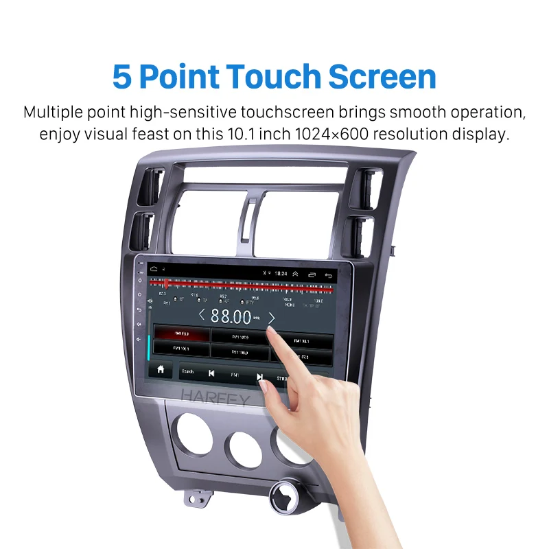 Best Harfey Android 8.1 Radio 10.1inch For 2006-2013 Hyundai Tucson LHD GPS Navigation Car multimedia player Stereo Bluetooth 3G SWC 2