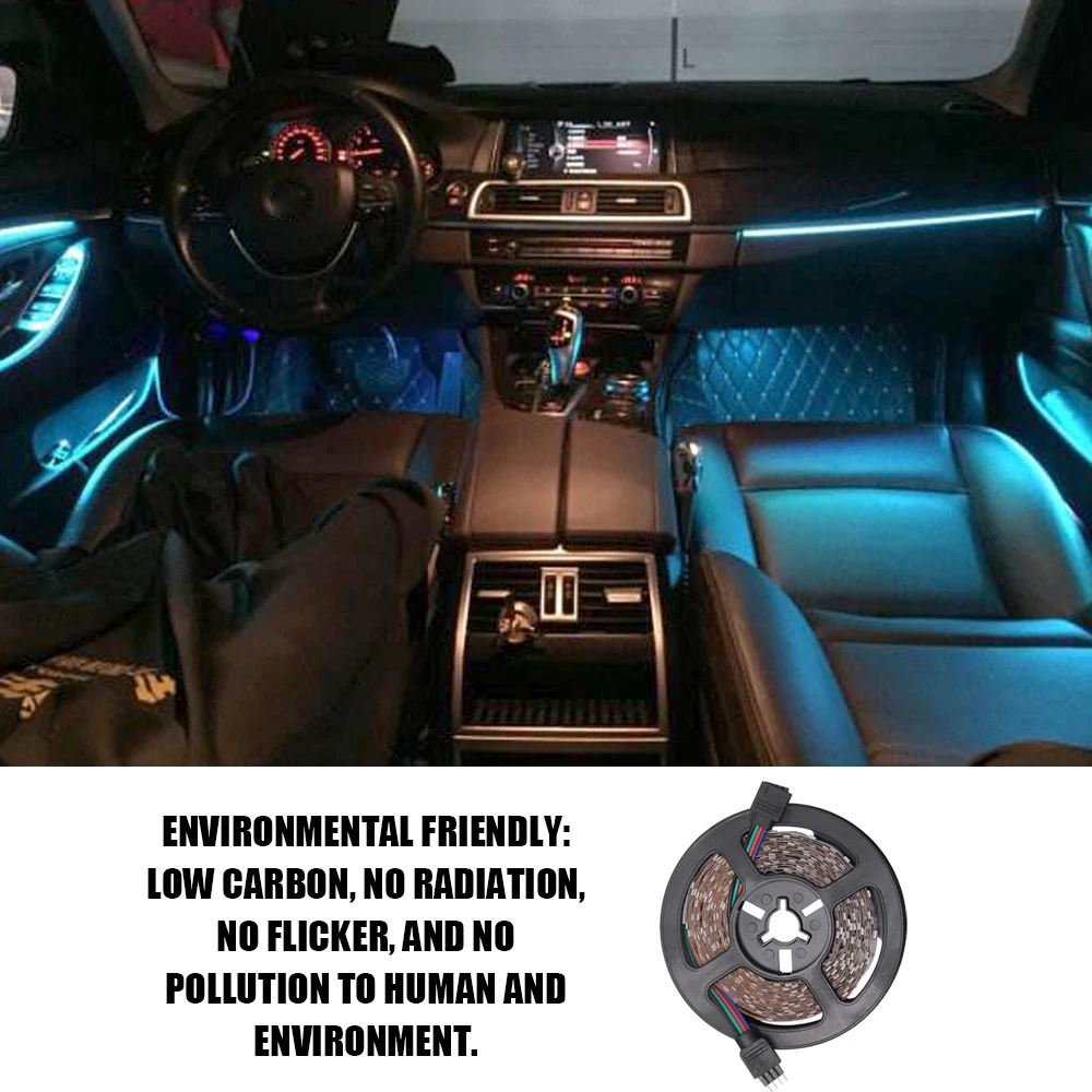 

Car Styling Universal Car Light LED Light RGB LED Strip Flexible Light Music IR Remote Controller Car Decoration LED Stripe