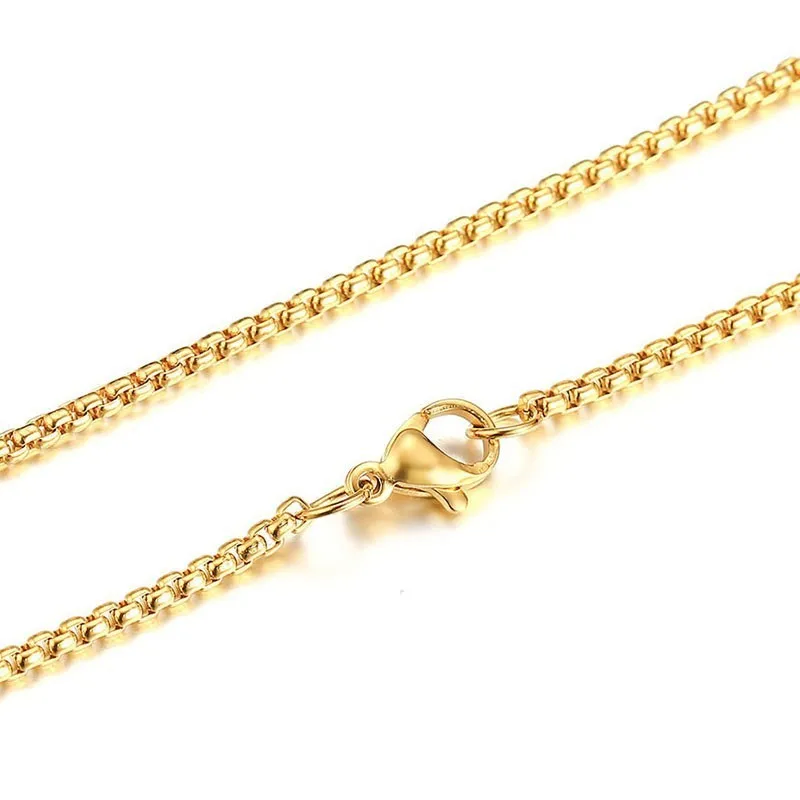 Vnox 2 مللي متر الفولاذ المقاوم للصدأ الذهب لهجة مربع سلسلة القلائد للرجال النساء للجنسين المختنق قلادة 48 سنتيمتر Vnox 2 مللي متر الفولاذ المقاوم للصدأ الذهب لهجة مربع سلسلة القلائد للرجال النساء للجنسين المختنق قلادة 48 سنتيمتر