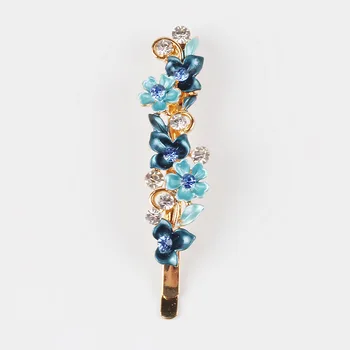 

New products hot selling Korean version of women's multi-color baking lacquer flowers 6cm one word edge clip jewelry