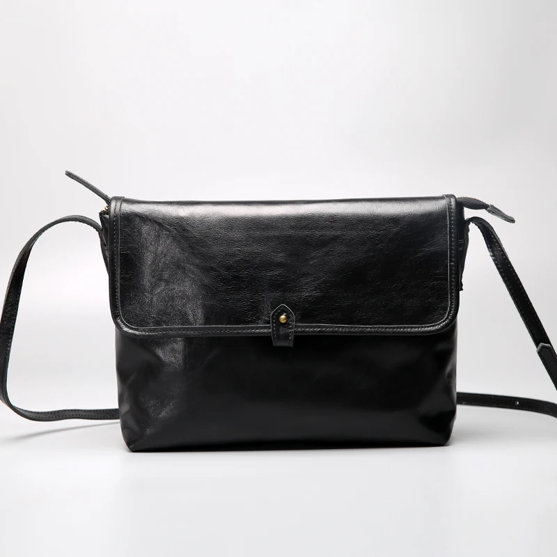

Black Color Women Messenger Bags Genuine Leather Casual Square Shoulder Crossbody Bags Fashion Soft Handbags Clutches Ladies