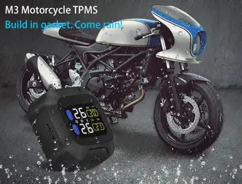 

Motorcycle Tpms Vehicle Tire Pressure Monitoring Waterproof Tire Monitor Sun Protection System M3 TPMS Two Interior Tpms Sensors