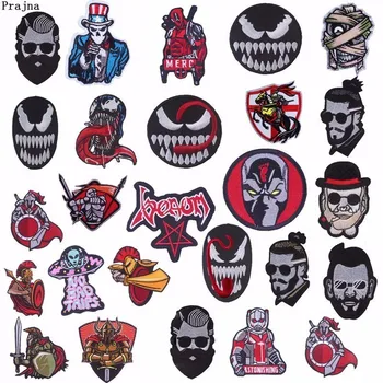 

Prajna Movie Venom Embroidery Patches Badges Diy Clothes Patch Iron On Spartan Warrior Soldier Deadpool Fashion Diy H