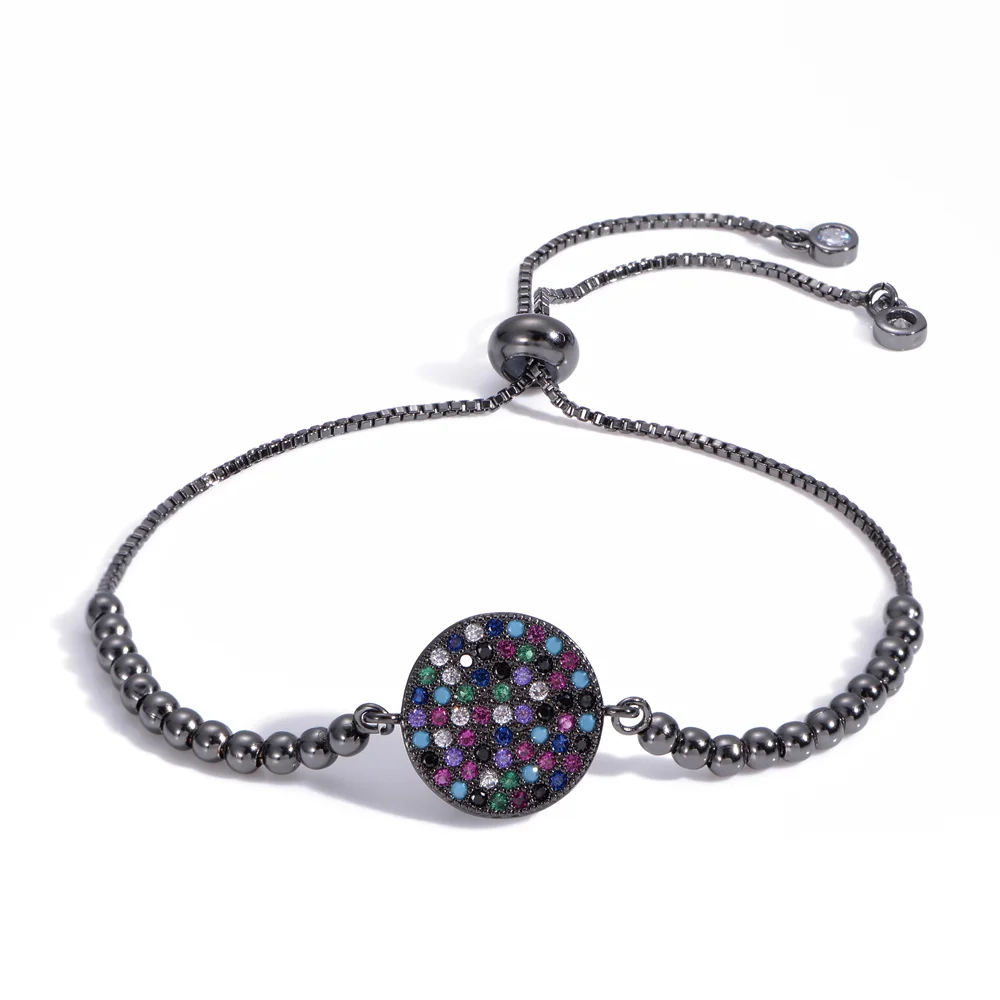 1JYX Модный CZ камень браслет для женщин розовое золото Pulseras Mujer Свадебный