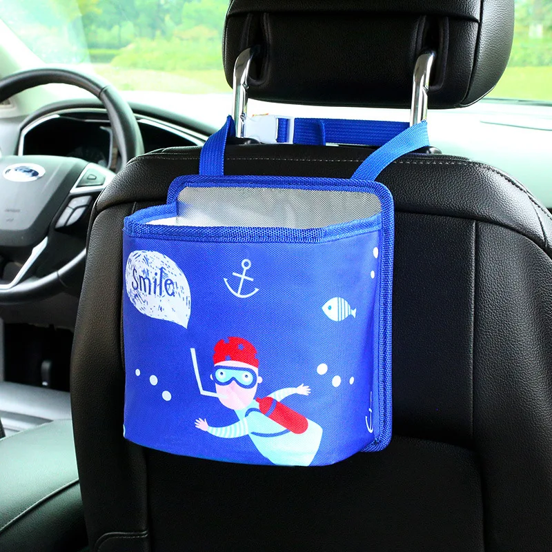 

1 Piece Car Styling Cute Cartoon Back Seat Organizer Storage Bag Drink Cup Holder