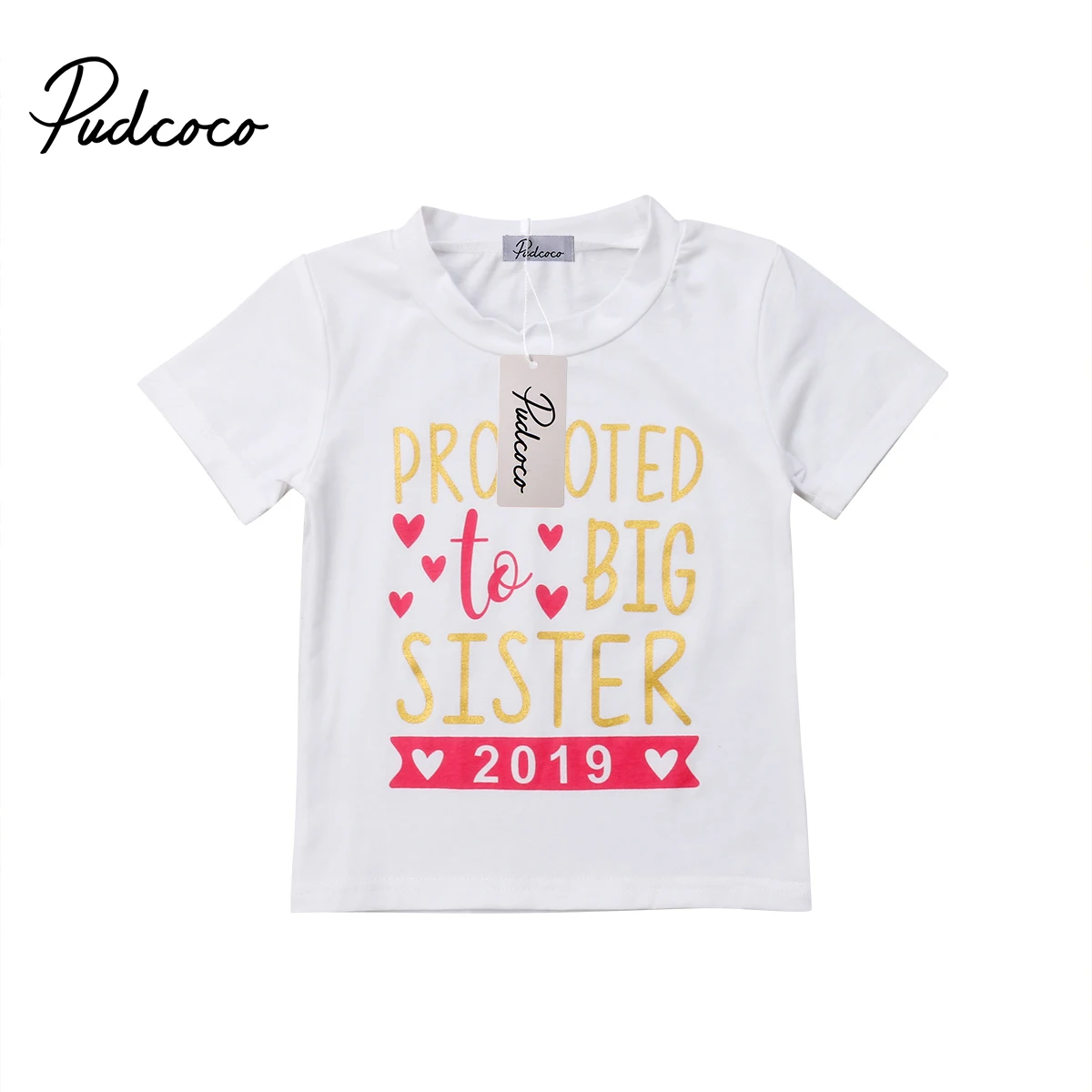 

2019 Promoted Big Sisters Kids Girls Baby Short Sleeve Summer T-shirt Tees Toddler Shirts Tops Clothes