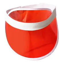 Лето Мужская Для женщин Для мужчин шляпа от солнца Карамельный Цвет Прозрачный Пустой Топ Пластик козырек из ПВХ солнцезащитный козырек солнцезащитная Кепка