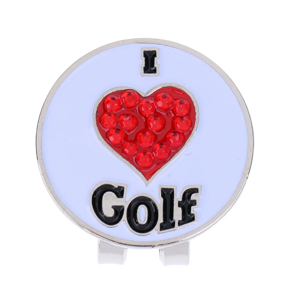 1 Piece Alloy Golf Ball Marker with Magnetic Hat Clip Durable Golf Gift Golf Training Aids Accessories White