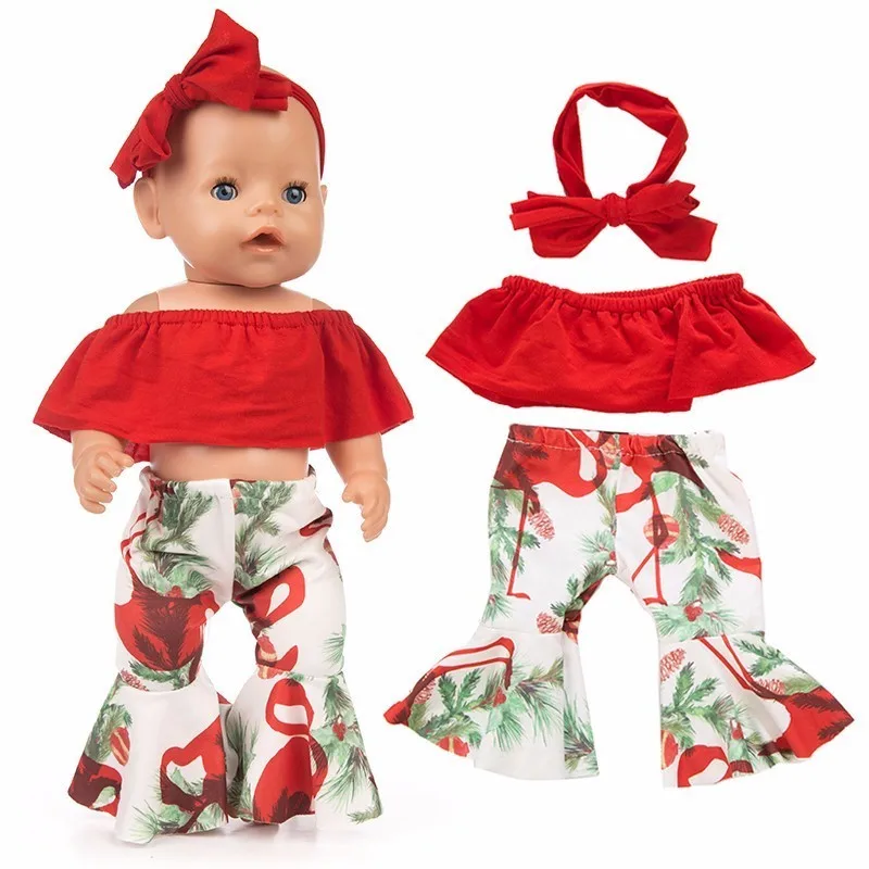 Аксессуары для кукол Born Doll Fit 18 дюймов 43 см маленькая лошадь Красный Клетчатый
