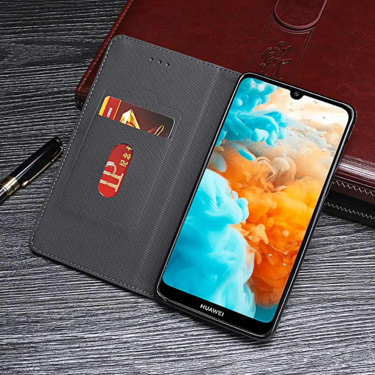 Для huawei Y5 Y6 2019 P Smart Plus Nova 4e P30 Lite Pro Чехол бумажник из искусственной кожи с магнитной