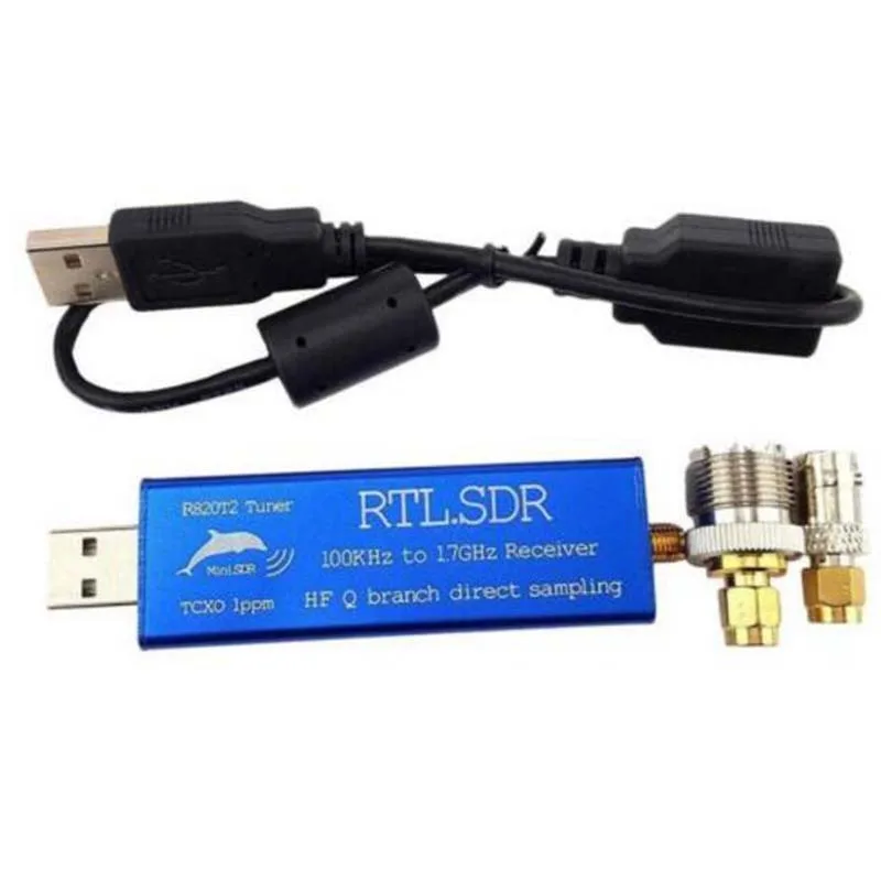 

0.1MHz-1.7GHz RTL2832U+R820T2 TCXO ADSB UHF VHF HF FM RTL.SDR USB Tuner Receiver