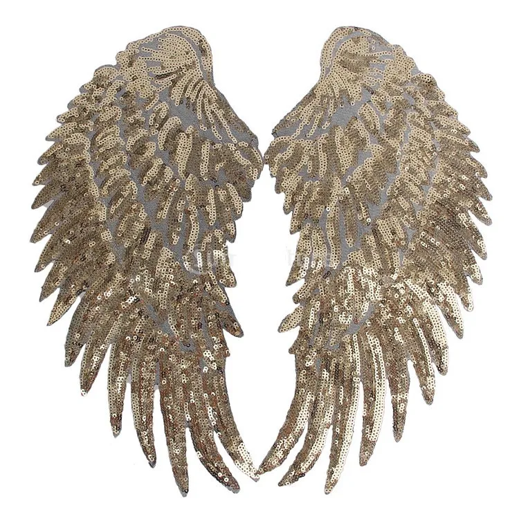 YITUN золотой или серебряный Dig wings аксессуары для одежды пайетки Decort вышивка патч для футболки DIY Дизайн Аксессуары значок - изображение