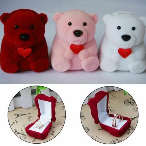 

Mini Bear Velvet Jewllery Gift Box for Rings and Small Earrings Pendant Necklace