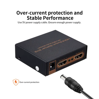 

HD Splitter 2 IN 2 Out Switcher 2x2 switcher with 4K Full HD 1080P 3D Effect for Laptop/STB/XBOX/Projector