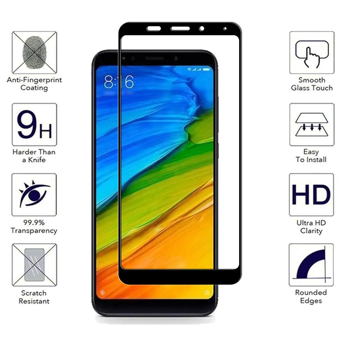 9H Полное покрытие экрана телефона протектор для Xiaomi Mi 5X 6 6X 8SE A2 Lite Redmi 4X закаленное