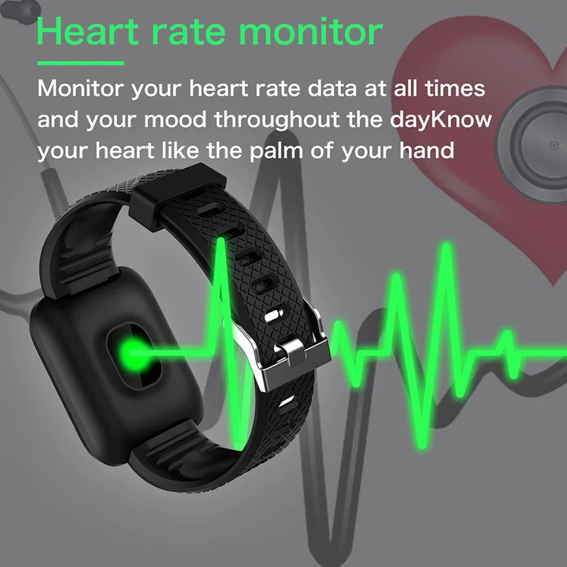  Smart Bracelet Blood Pressure Measurement Waterproof Fitness Tracker Watch Heart Rate Monitor Pedom - 33000711835