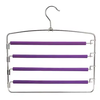 

Multi-layers Metal Pant Slack Hangers Swing Arm Jeans Scarf Hangers Closet Storage Organizer