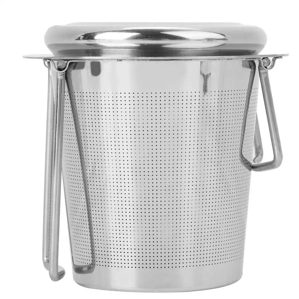 Нержавеющая сталь сетка для заварки чая металлическая чашка фильтр складной фильтр с крышкой фильтр чайных листьев сито чай инструмент