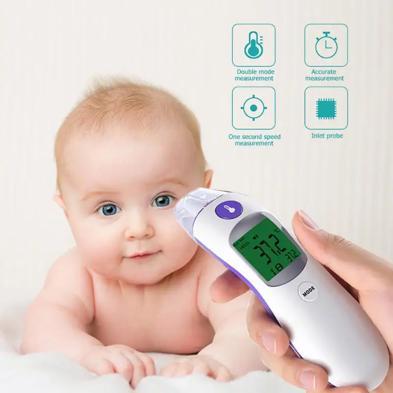 Baby Care Инфракрасный цифровой термометр для взрослых лоб ухо Бесконтактный инфракрасный термометр с ЖК-дисплей тела термометр