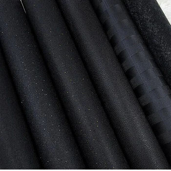 

Silk Black Matte Waterproof Wallpaper Pure Black Flash Personality Clothing Store Leather Grain Latticetexture Papel De Parede
