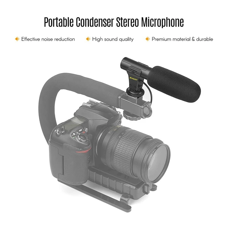 Shoot Xt 451 портативный конденсаторный стерео микрофон с 3 5 мм разъемом Горячий