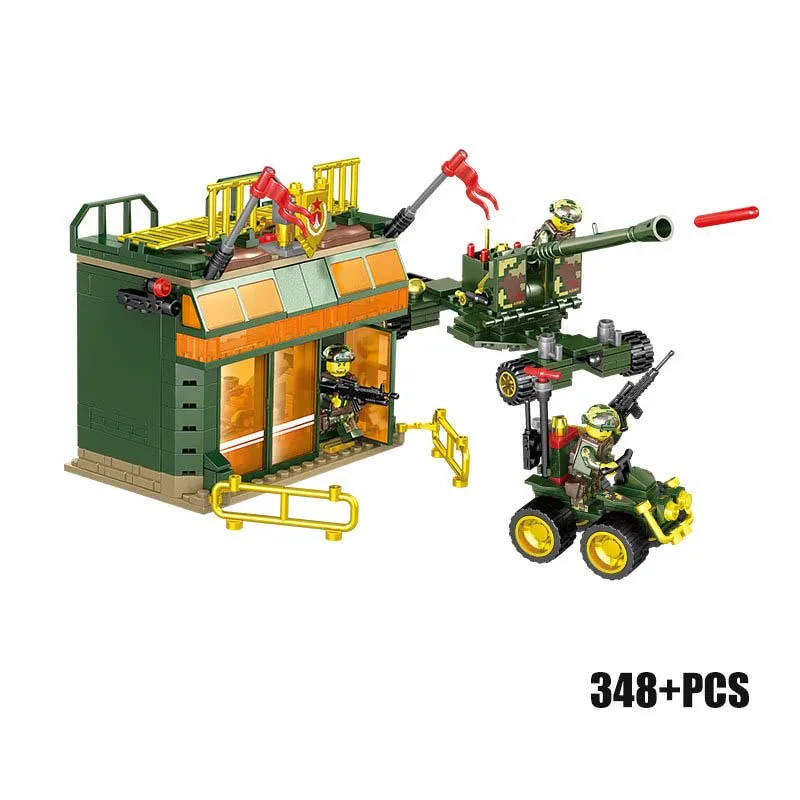

World War 2 Military series Weaponry library US Army Tank Building Blocks soldier Figures Christmas Toys for Children