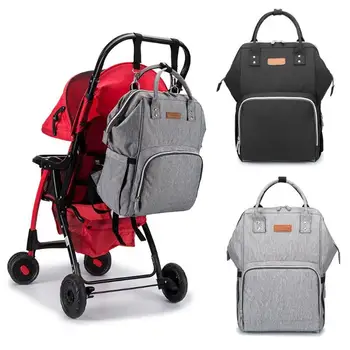 

LEQUEEN Diaper Bag Solid Color Men's Mummy Baby Care Nappy Bag 45CM Large Capacity Waterproof Outdoor Handbag Travel Zipper Bag