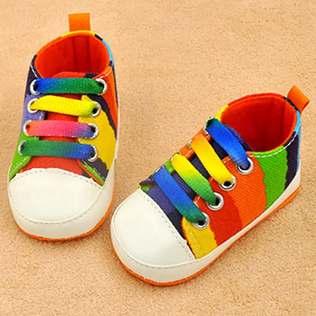

Fashion Colorful Baby Shoes Anti-skid Soft Outsole Toddlers Shoes for Boys Girls Lightweight Casual Lace-up Shoes