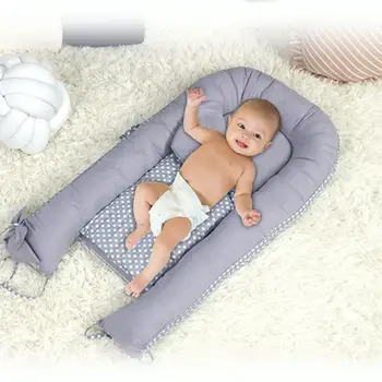 

Baby Bionic Bed Soft Cotton Newborn Mattress Detachable Washing Cushion with Mat Portable Removable And Washable Multi-colored